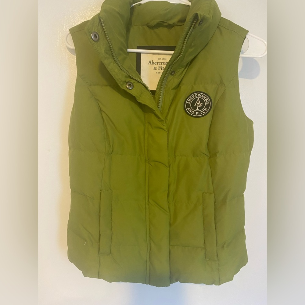 Abercrombie & Fitch Addison Down Vest Olive Green